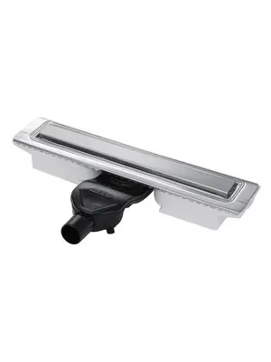 Душевой лоток BERGES 500, матовый хром, боковой выпуск S-сифон D50 H60, 090136