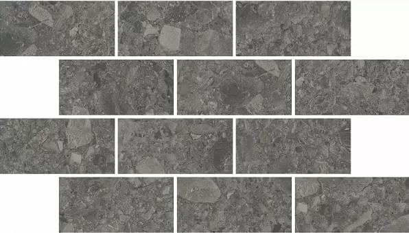 декор Чеппо Ди Гре Декор Мозаичный Антрацит Матовый Обрезной 20x34.6