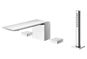 Смеситель для ванны TOTO на 4 отверстия, с ручным душем TBP02202R