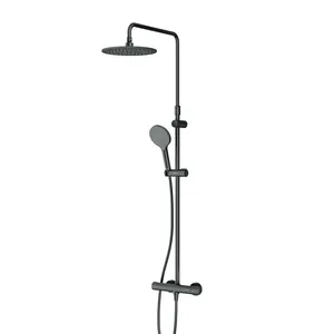 Душевая система AM.PM F0780422 термостат для душа, верх.душ 220мм, ручной душ 120мм, черная