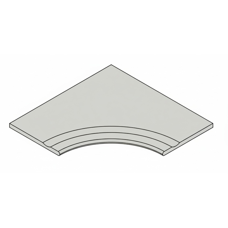 Italon Magma (Магма) 620090001301 X2 Сильвер бортик с выемкой закругленный 30x120 матовая