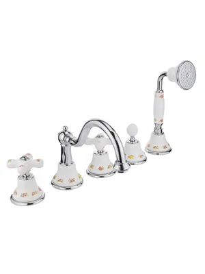 Смеситель на борт ванны Migliore на 5 отверстий, белый/хром ML.PRO-8880.CR