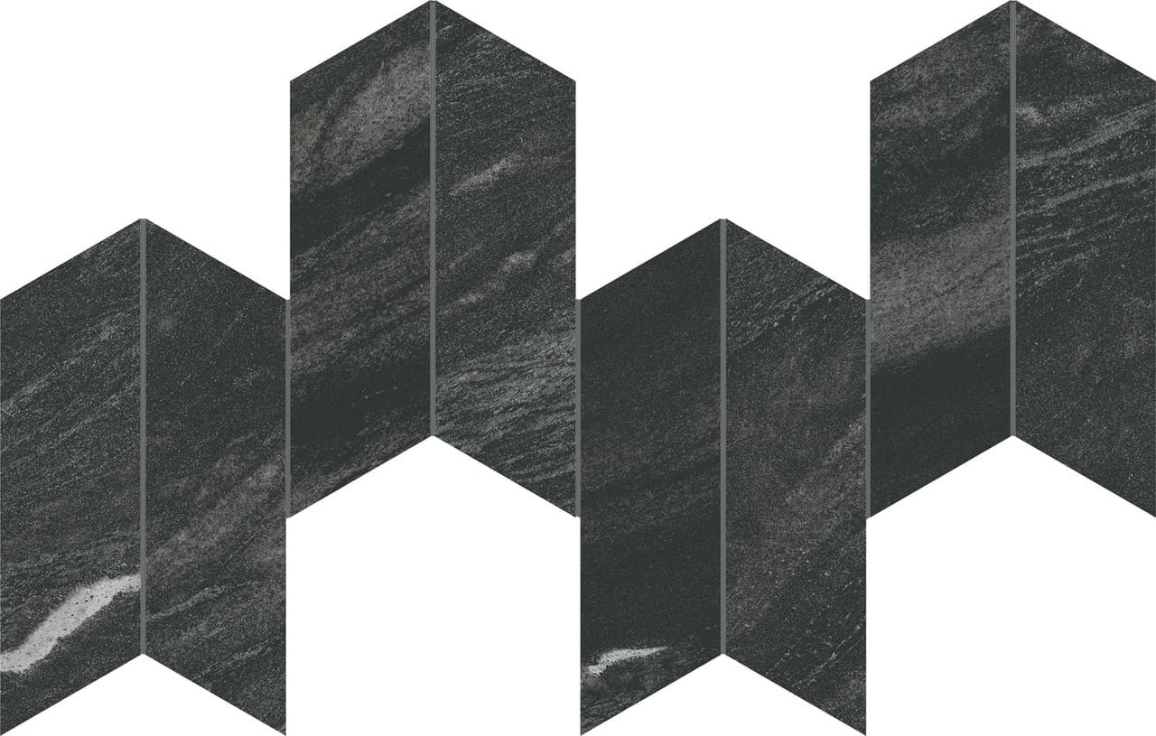 мозаика Marvel Diva Black Tempest Mosaico Chevron Velvet 17.5x46.3