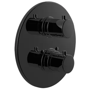 Смеситель для душа Giulini встраиваемый, термостат на 2 выхода, черный мат. F8213-FUNO