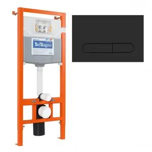 Инсталяция BelBagno для подвесного унитаза с кнопкой смыва, черный матовый BB001-120/BB007-PR-NERO.M