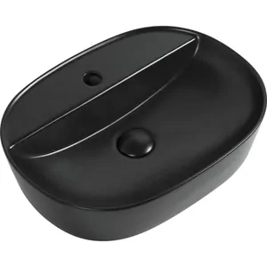 Раковина накладная Aquanet -2-MB 500х380х120 без перелива. отв. под смеситель, черный мат 273672