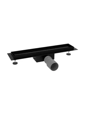 Душевой лоток под плитку toHit 400x100x75-95 комбинир, гор. выпуск, черный, TH10-024002