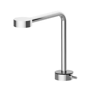 Смеситель для раковины CISAL излив 211 мм, с донным клапаном клик-клак, хром/черный SM0017106T