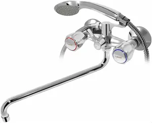 Смеситель для ванны VARION Armaturen 1012 18 1 керамич.перекл., рез. кр., круглый излив 330мм