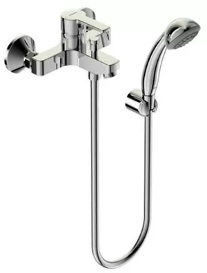 Смеситель VIDIMA настенный для ванны/душа BA238AA с душевым гарнитуром, излив 95 мм, хром