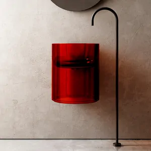 Раковина подвесная ABBER 422x422x500 круглая, красная AT2704Rubin