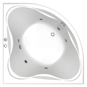 Ванна акриловая BAS 1350х1350 угловая, симметричная, каркас, без слива-перелива, г/м FLAT