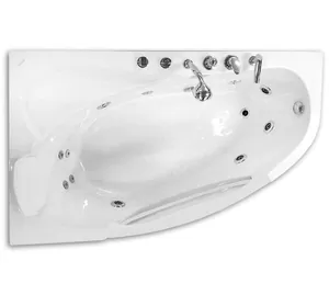 Акриловая ванна Gemy (1610х960) гидромассажная, со вставкой из прозрачного стекла, левая G9046 B L