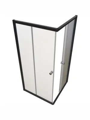 Душевой уголок Радомир (1100х1100х1800) стекла матовые, профиль черный, без поддона