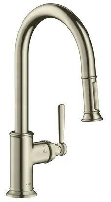 Смеситель Axor 16581800 для кухни с выдвижным изливом, однозахватный, сталь