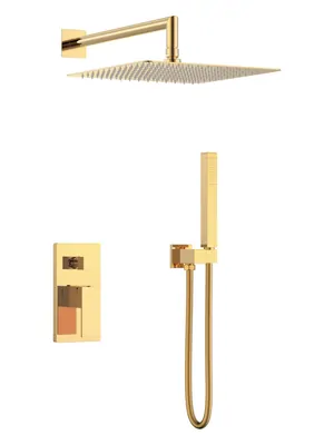 Душевая система Boheme 474-3-G встраиваемая, однозахватная, верхний/ручной душ, золото
