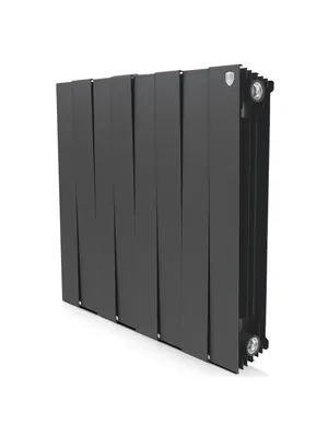 Радиатор биметаллический, 8 секций ROYAL THERMO ВШГ:591х640х100 1512 Вт Noir Sable