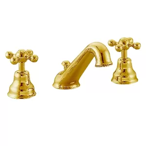 Смеситель для раковины CISAL Arcana Ceramic на 3 отверстия, донный клапан, золото AC00102024