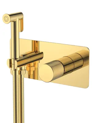 Смеситель Boheme 127-GG.4 встраиваемый, с гиг душем, однозахв, ручка:spirale, золото