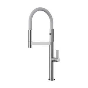 Смеситель для мойки Omoikiri BN-WH гибкий шланг на магните, струя/душ, нер.сталь/белый 4994305