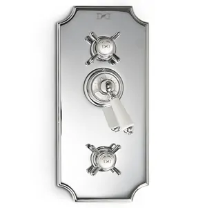 Смеситель термостатический на 2 выхода Devon&Devon MARF79CR с переключателем, цвет хром/белый