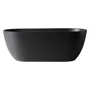 Ванна из искусственного камня Abber Frankfurt (1700x750) отдельност, слив-пер, черная мат AM9941B