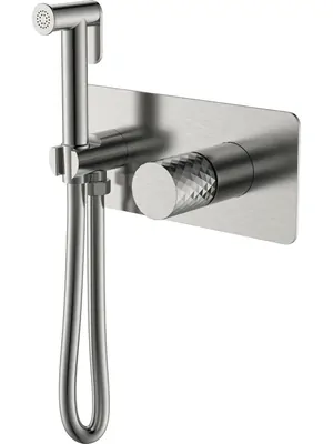 Смеситель Boheme 127-NB встраиваемый, с гиг душем, однозахв, ручка:diamond, никель браш