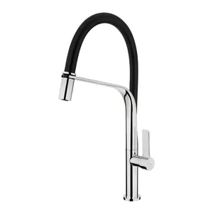 Смеситель для кухни TEKA FO 997 BLACK-CHROME однозахв,гибкий,поворотн.излив,черный/хром 62997020FN