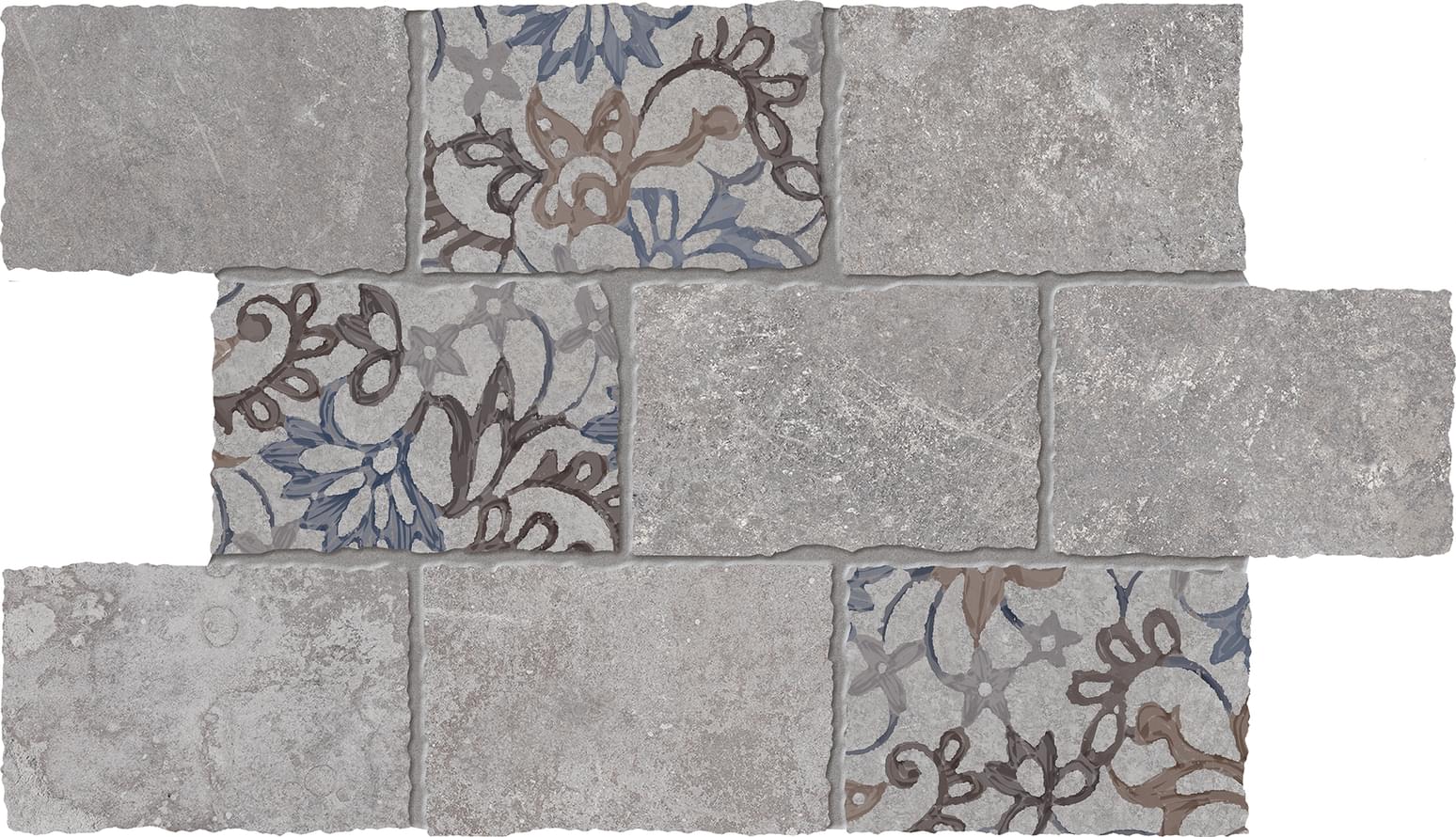 мозаика Heritage Mosaico Major Florita Deco Grey 30x45