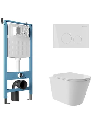 Инсталляция Aqueduto TECNICA NOVO + унитаз с сиденьем + клавиша смыва CIRCULO AQDS134Т