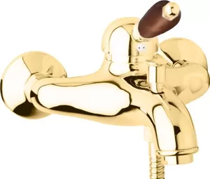 Смеситель CEZARES VM-03/24-Nc для ванны/душа, однорычажный, золото 24кар/ручка орех