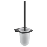 Ерш для унитаза WasserKRAFT K-7227 подвесной, колба из матового стекла, цвет: черный