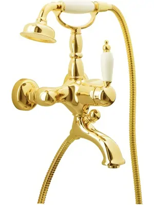 Смеситель Boheme Oro 283 для ванны/душа, настенный,однозахв, лейка 1 режим, золото