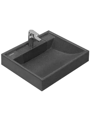 Раковина Aquaton 60 1A72103KRW210 600x500x138мм из литого мрамора для стиральной машины, графит