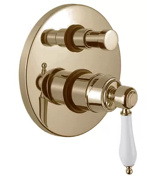 Смеситель CEZARES -VDIM2-02-Bi для душа встраиваемый с переключателем, бронза/ручка белая