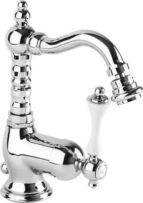 Смеситель CEZARES -BSM2-01-Bi для биде, донный клапан, хром/ручка белая