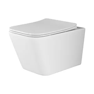 Унитаз подвесной Ceramicanova 510х345х340 безободковый, сиденье микролифт, крепеж CN3007