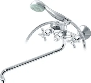 Смеситель для ванны VARION Armaturen 1018 22 1 керам. перекл., резин . кр., кругл. излив 400мм