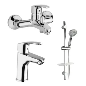 Набор смесителей Paini (смеситель для ванны, раковины, душевой комплект) D1CR111ZKM+D1CR205GKM+50CR124/P20