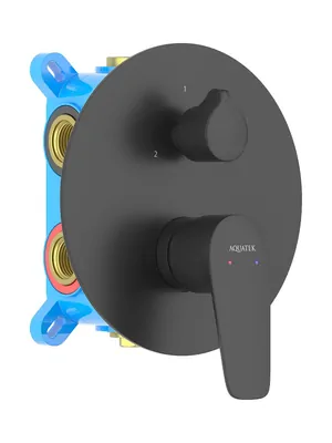 Смеситель для ванны/душа Aquatek AQ1147MB встраиваемый, 3 режима, однозахватный, черный мат