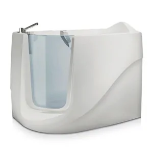 Ванна Gruppo Treesse V3311dx 1300х750х1050 CrystalTech, правая, сидячая, дверца, смеситель