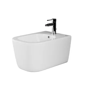 Биде подвесное Ceramicanova 350х510х320 отв. под смеситель, крепеж, д/к, белый CN3006