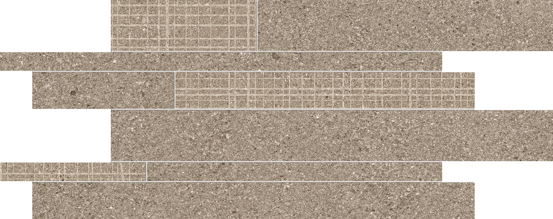 мозаика Grain Stone Listelli Sfalsati Fine Rough Grain Taupe Naturale 30x60
