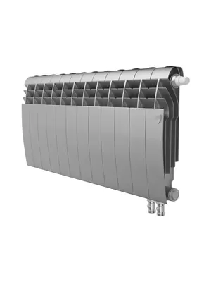 Радиатор биметаллический 12 секций ROYAL THERMO 350 Silver Satin VR80, 1440Вт, НС-1506298