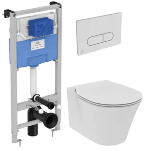 Инсталляция Ideal Standard ProSys, клавиша хром +Унитаз AquaBlade +Сиденье микрол тонкое R031001