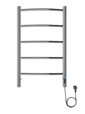 Полотенцесушитель электрический toHit 5 (400х700мм) 85Вт, нерж.сталь, кноп.панель, хром