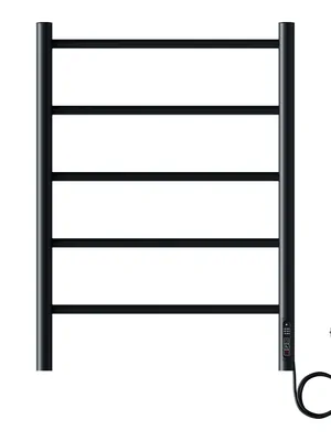 Полотенцесушитель электрический toHit 5 (500х700мм) 90Вт, нерж.сталь, кноп.панель, черный мат