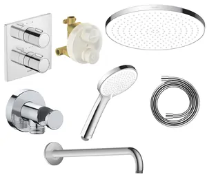 Душевая система Duravit Shower ChromeSmart встраиваемая, термостат, верхний душ/ручной душ, хром