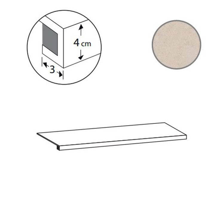 Sant Agostino Silkystone CSAGSKSA12 Gradone Sand 33x120 матовая