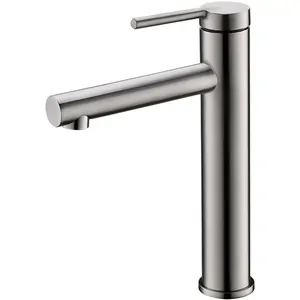 Смеситель для раковины BelBagno ETN-LMC-IN однозахватный, высокий, без донного клапана, сатин